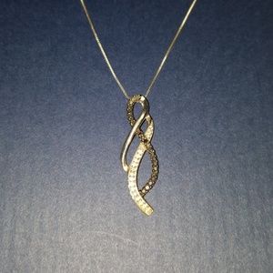 Black and white diamond necklace